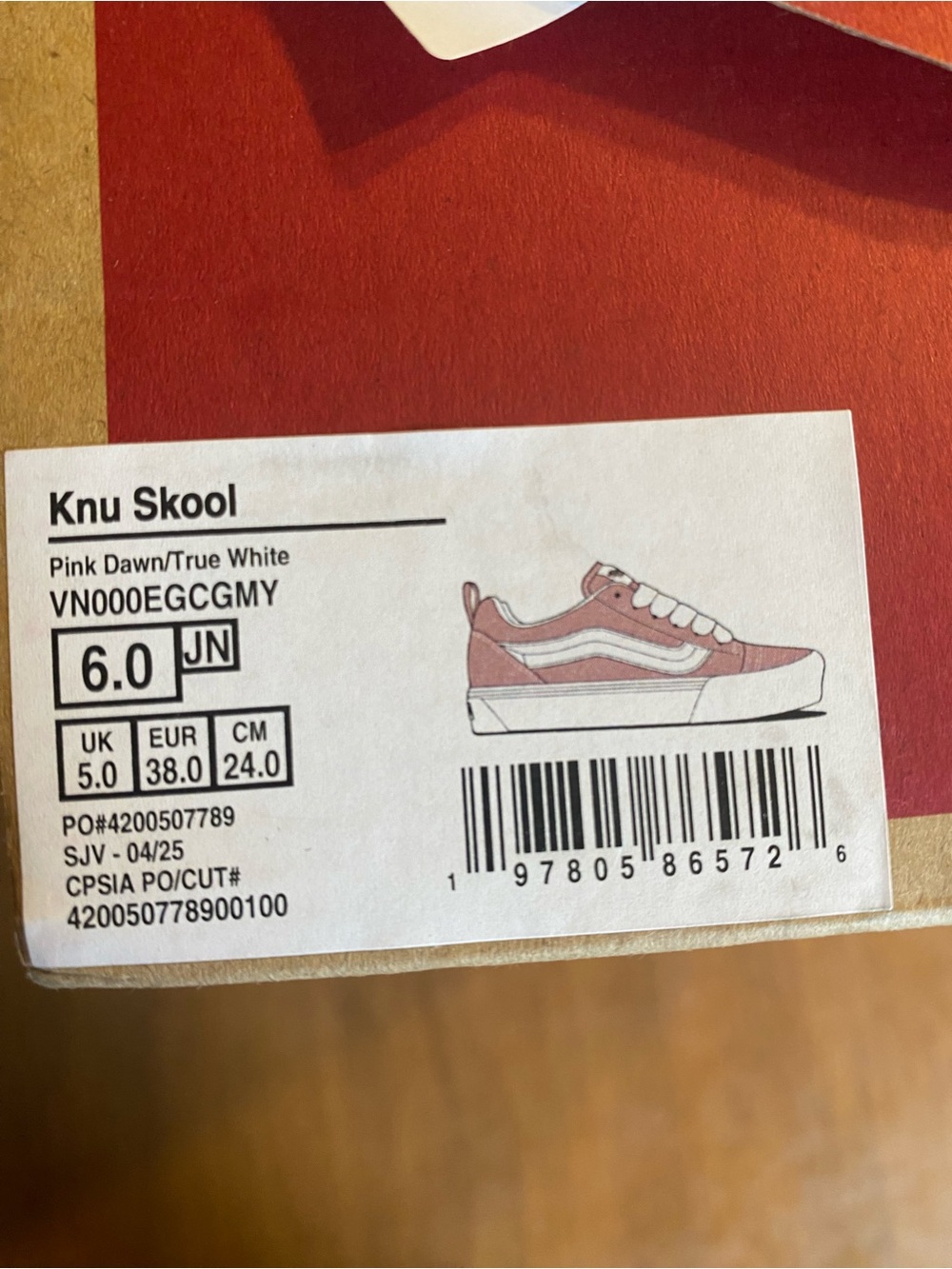 Vans Knu Skool Pink Dawn Juniors 6 Women’s 7.5 NEW IN BOX - Picture 3 of 4
